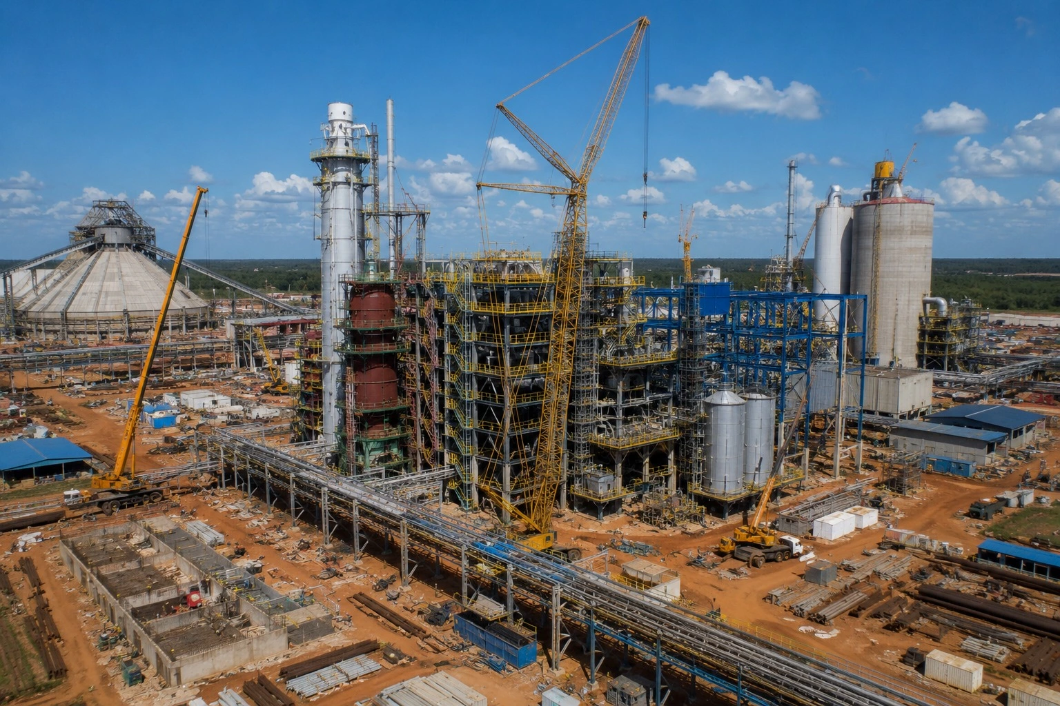 Aplicação de revestimentos em obra de construção industrial
